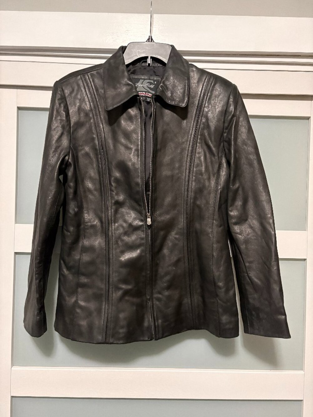 Vintage Retro Lee-Cobb Genuine Leather Black Ladies Jacket Coat sz Med M
